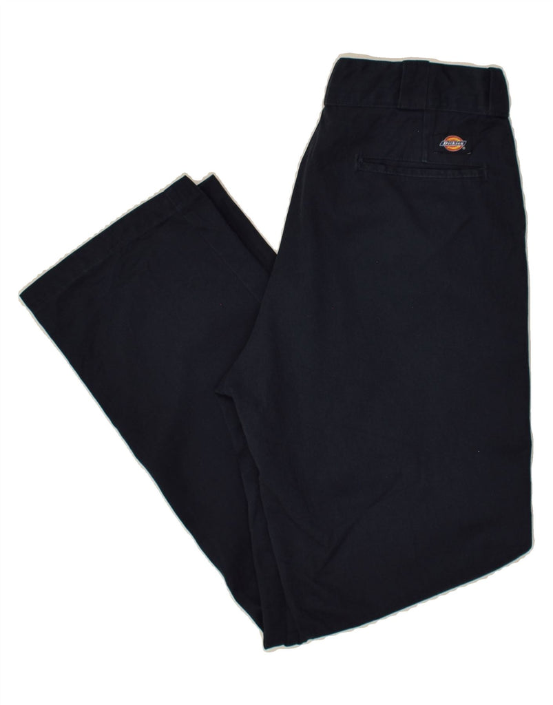 DICKIES Mens Straight Chino Trousers W34 L32 Navy Blue Polyester | Vintage Dickies | Thrift | Second-Hand Dickies | Used Clothing | Messina Hembry 