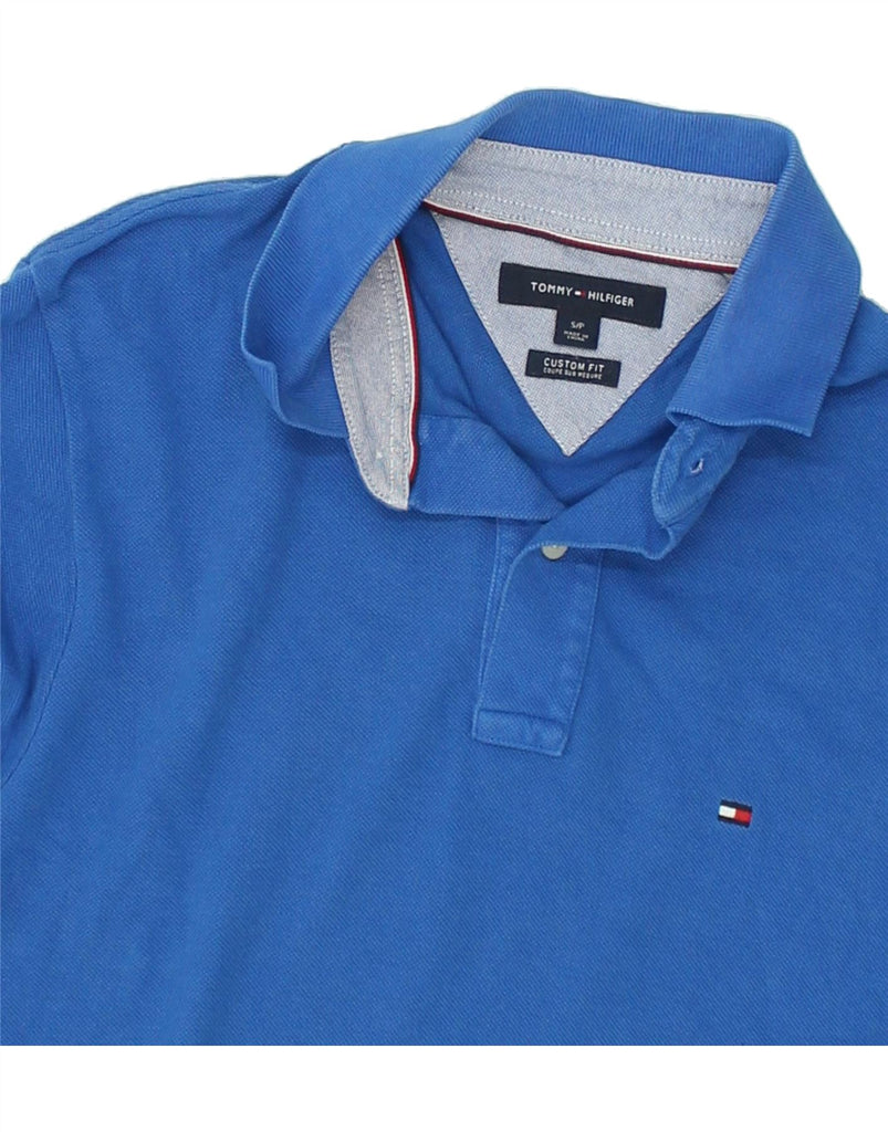 TOMMY HILFIGER Mens Custom Fit Polo Shirt Small Blue Cotton | Vintage Tommy Hilfiger | Thrift | Second-Hand Tommy Hilfiger | Used Clothing | Messina Hembry 