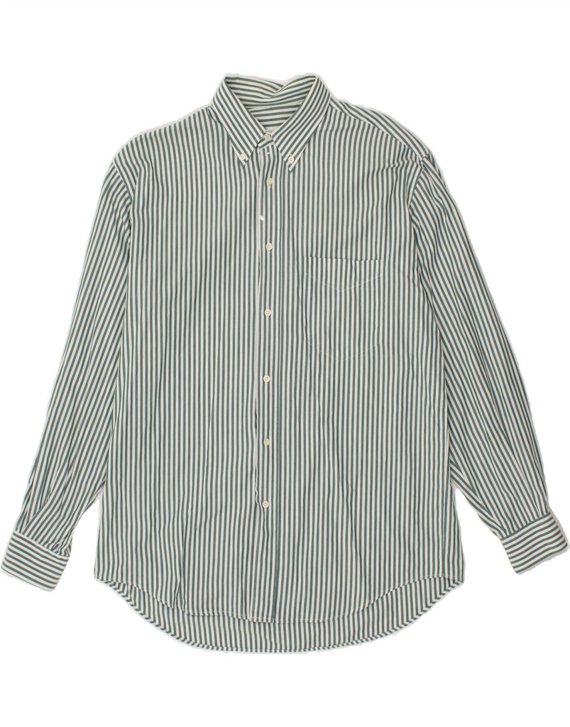 BENETTON Mens Shirt XL Green Pinstripe Cotton Vintage Benetton and Second-Hand Benetton from Messina Hembry 
