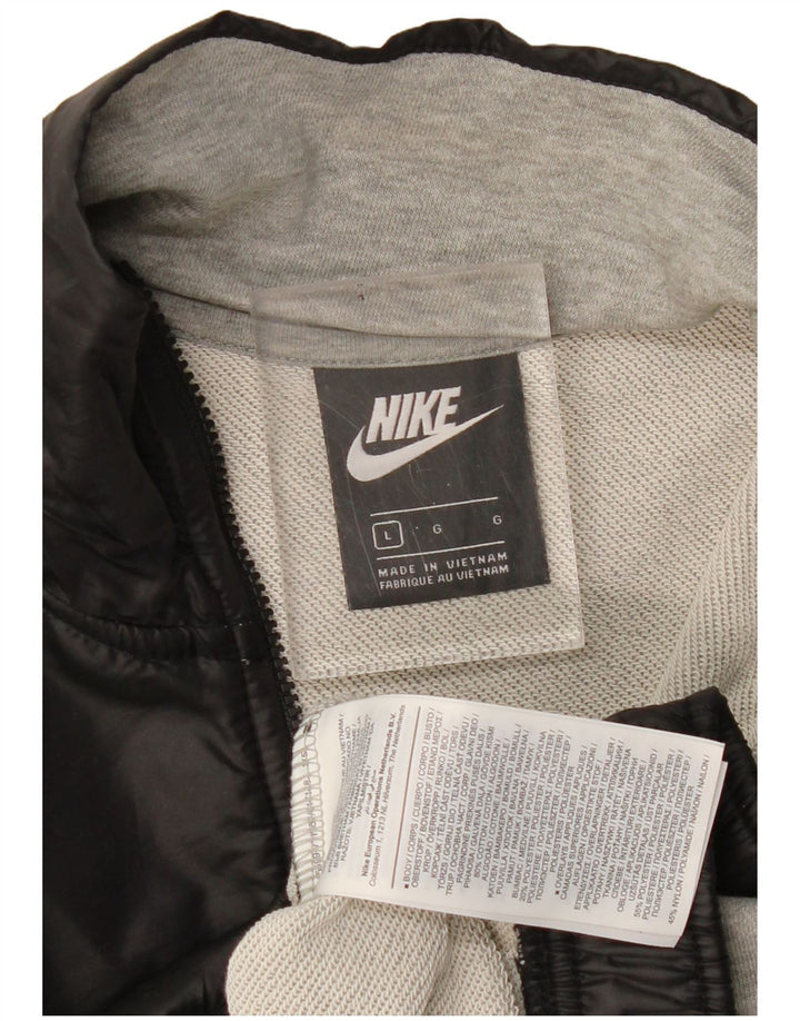 NIKE Womens Oversized Crop Sweatshirt Jumper UK 16 Large Grey Colourblock