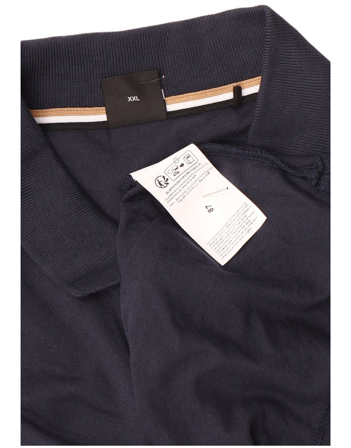Hugo Boss Mens Polo Shirt 2XL Navy Blue Cotton
