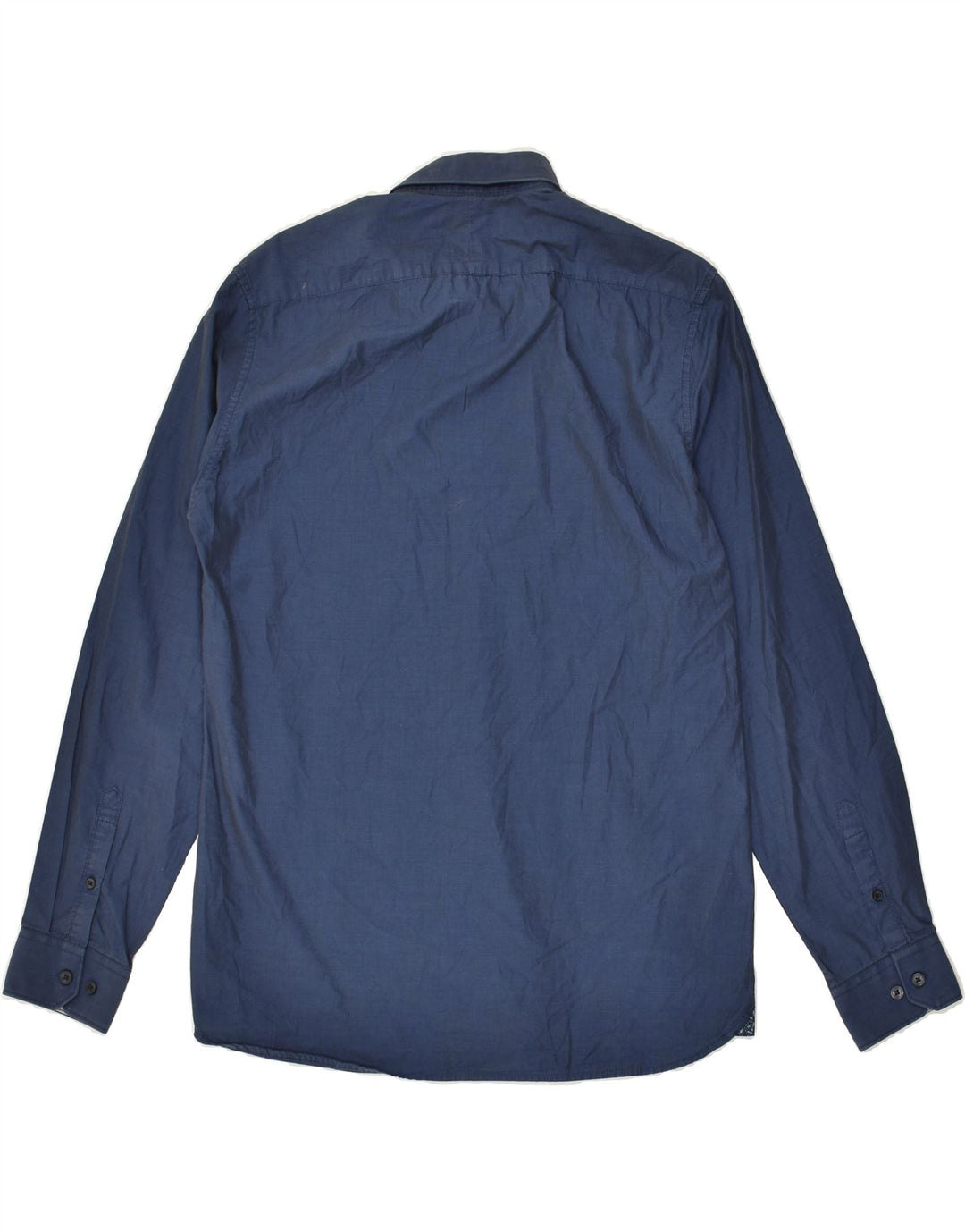 JULES Mens Fitted Shirt Large Navy Blue Cotton | Vintage Jules | Thrift | Second-Hand Jules | Used Clothing | Messina Hembry 