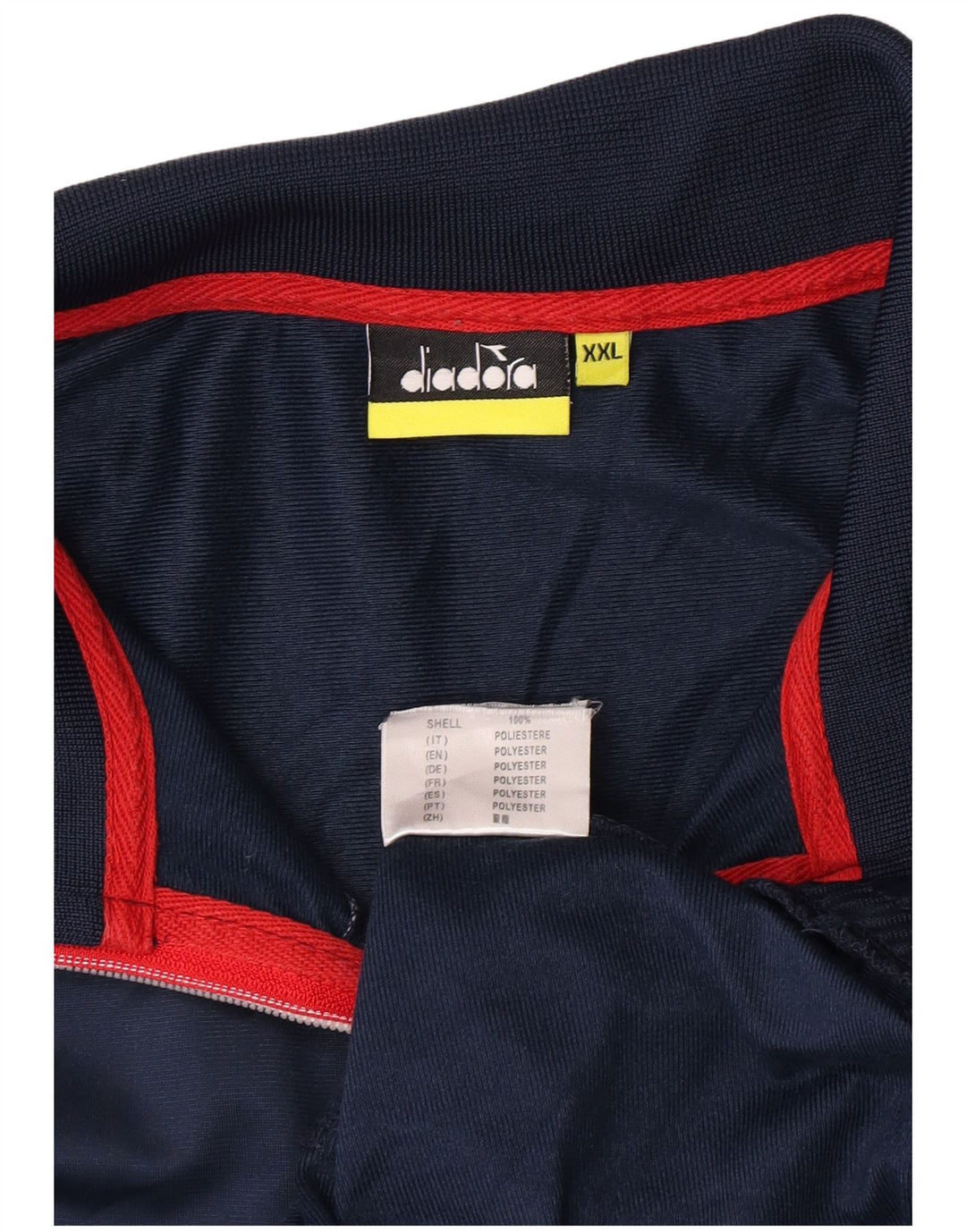 Diadora Mens Tracksuit Top Jacket 2XL Navy Blue Polyester