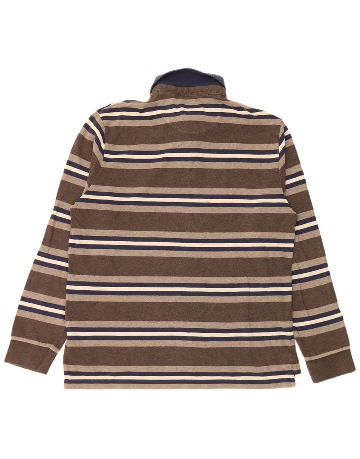 Marks & Spencer Mens Blue Harbour Long Sleeve Rugby Polo Shirt Medium Brown