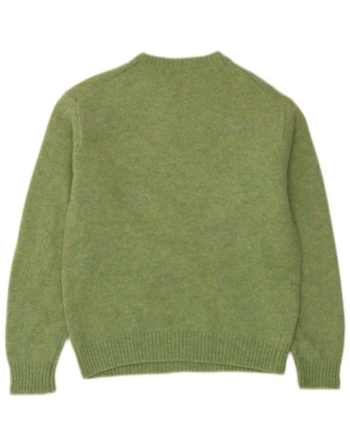 Benetton Womens Crew Neck Jumper Sweater UK 16 Large Green Wool