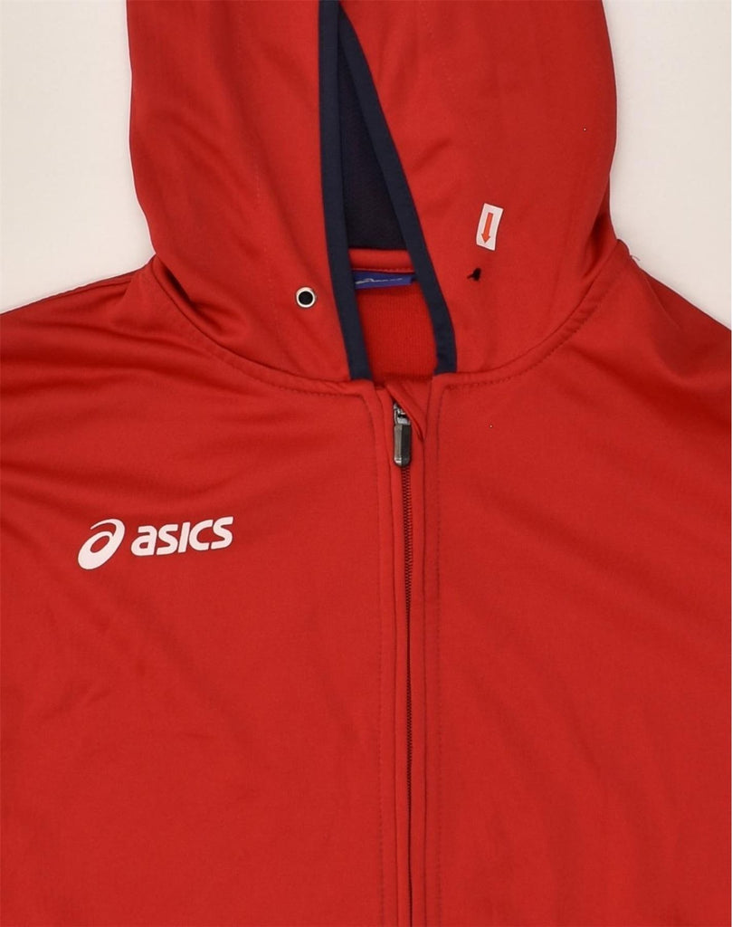 ASICS Mens Zip Hoodie Sweater Medium Red | Vintage Asics | Thrift | Second-Hand Asics | Used Clothing | Messina Hembry 