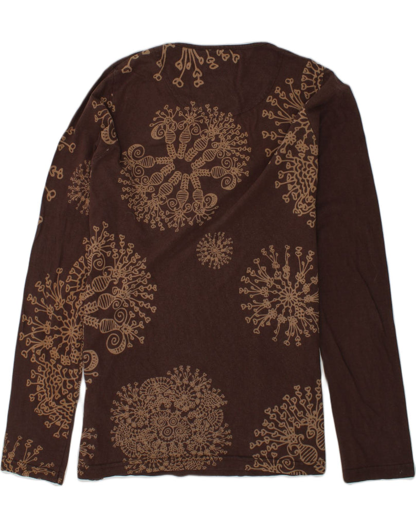 DESIGUAL Girls Graphic Top Long Sleeve 13-14 Years Brown Paisley Cotton | Vintage Desigual | Thrift | Second-Hand Desigual | Used Clothing | Messina Hembry 