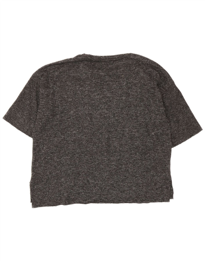 Zara Womens Oversized T-Shirt Top UK 14 Medium Grey Flecked Polyester