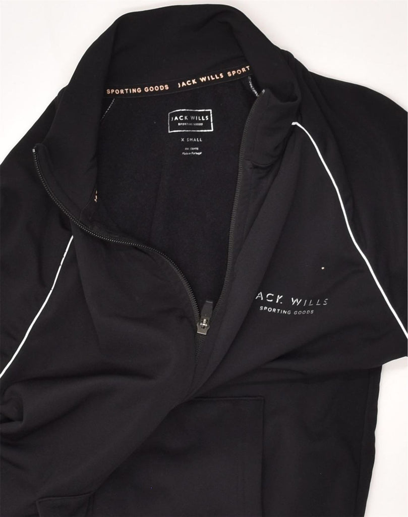 JACK WILLS Mens Tracksuit Top Jacket XS Black Polyester | Vintage Jack Wills | Thrift | Second-Hand Jack Wills | Used Clothing | Messina Hembry 