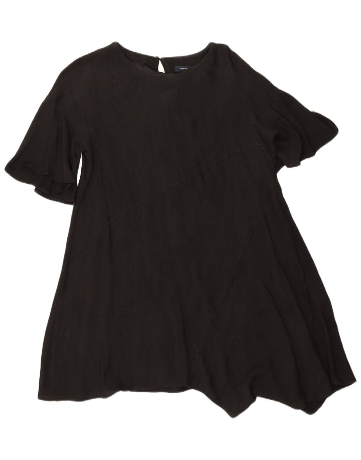 French Connection Womens Asymmetrical Dress UK 10 Small Black Viscose