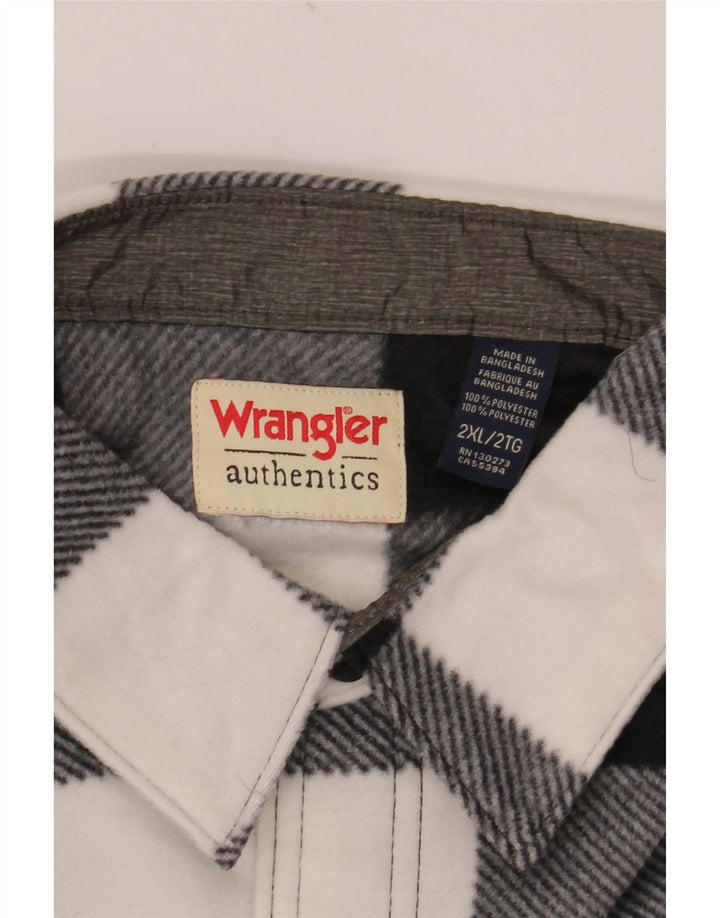 Wrangler Mens Fleece Shirt 2XL Black Gingham Polyester