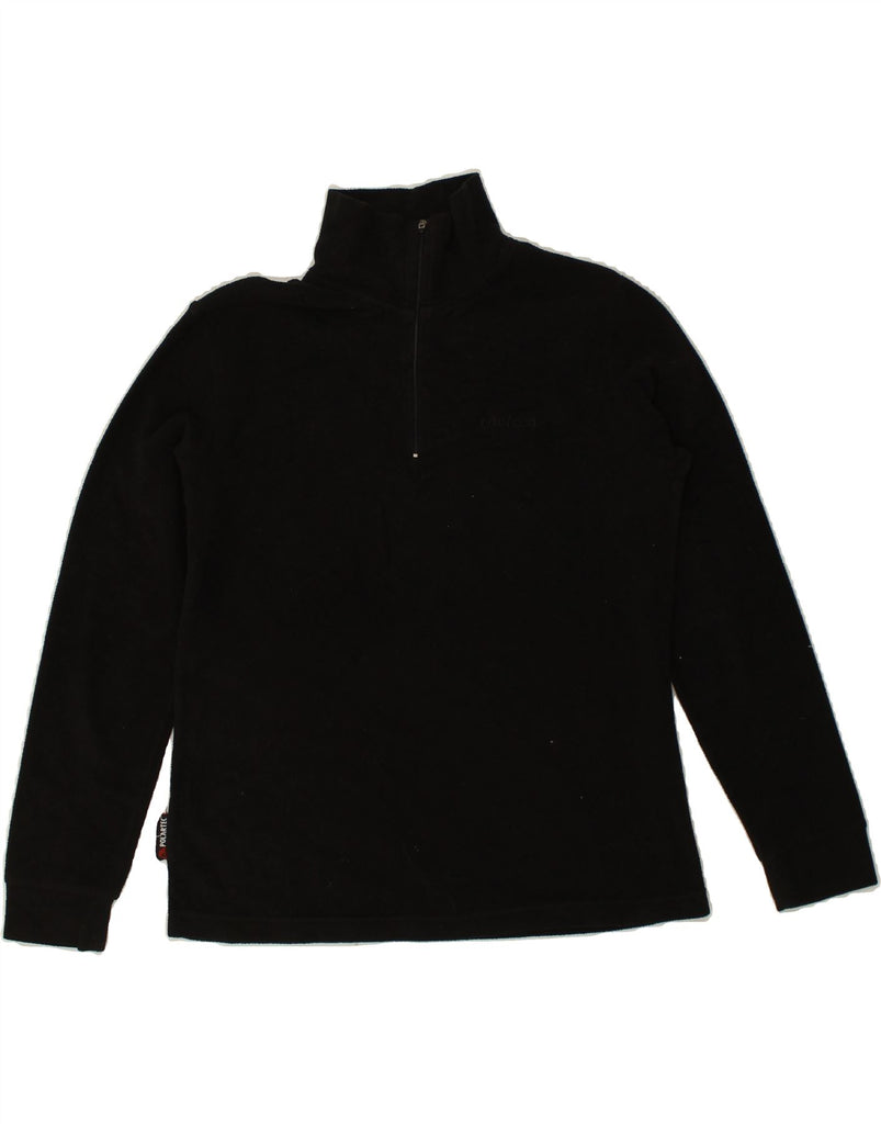 INVICTA Mens Zip Neck Fleece Jumper Large Black Polyester | Vintage Invicta | Thrift | Second-Hand Invicta | Used Clothing | Messina Hembry 