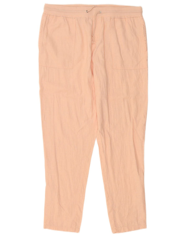 Marks & Spencer Womens Tapered Chino Trousers UK 16 Large W36 L31 Pink