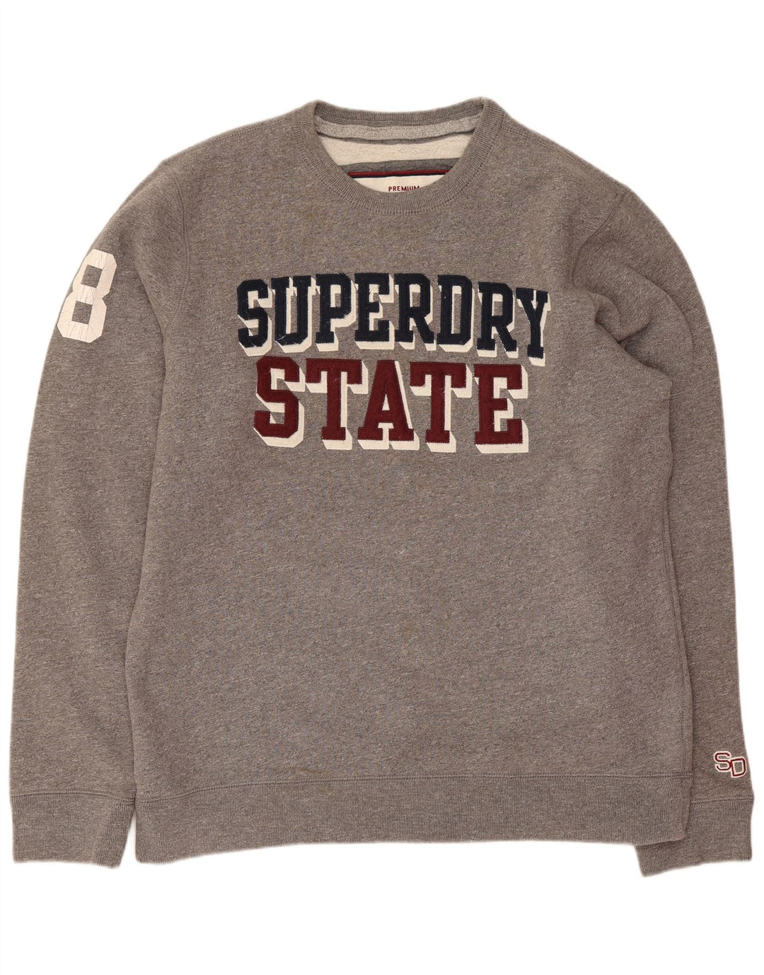 Superdry Mens Graphic Sweatshirt Jumper 2XL Grey Flecked Cotton
