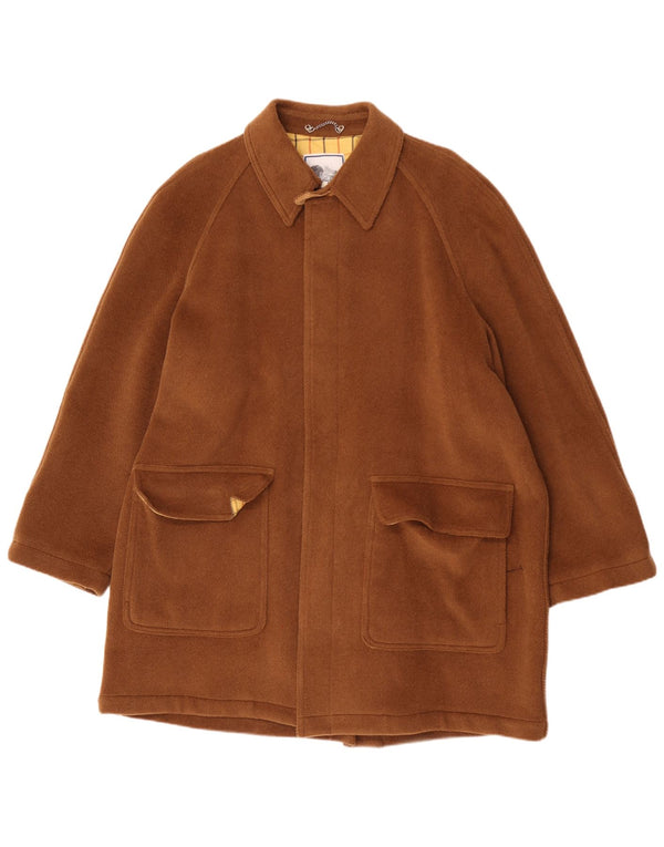 Norton & Wilson Mens Overcoat UK 40 Large Brown Wool