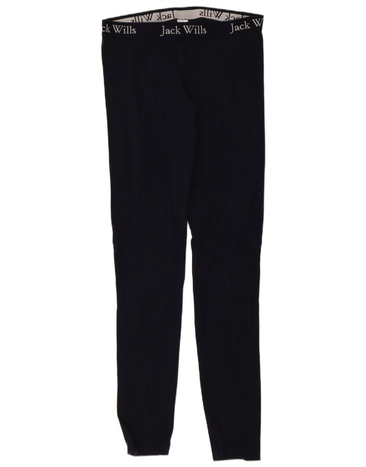 Jack Wills Womens Graphic Leggings UK 10 Small Navy Blue Cotton