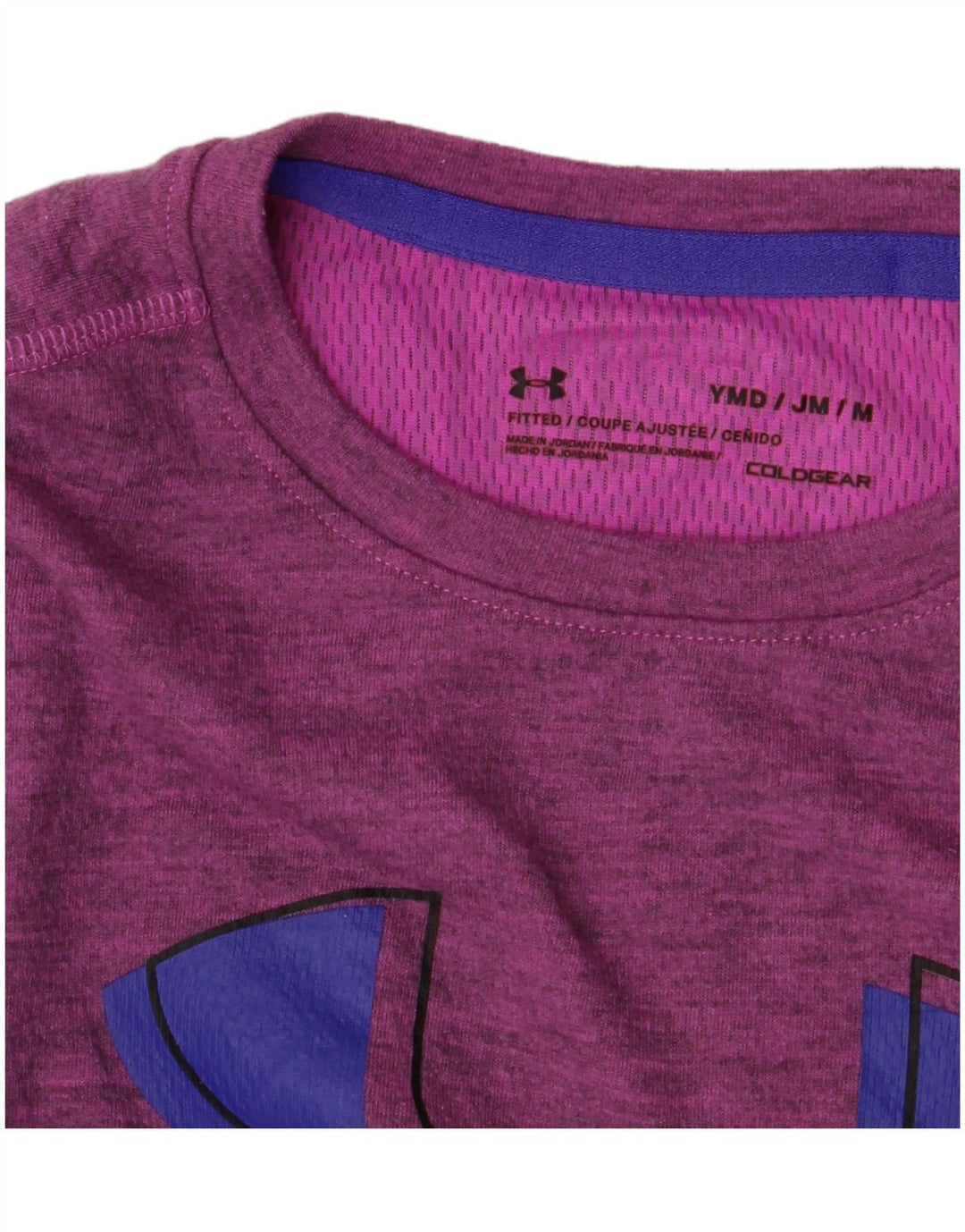 Under Armour Girls Graphic Top Long Sleeve 9-10 Years Medium Purple