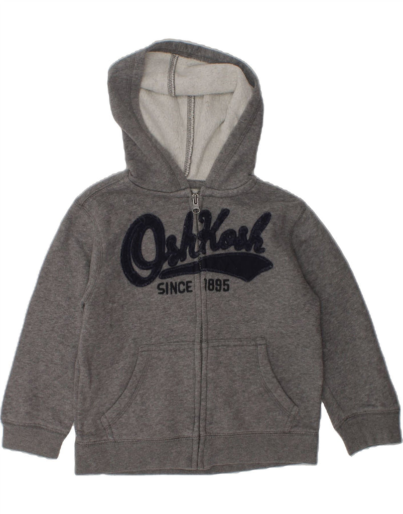 OSH KOSH Boys Graphic Zip Hoodie Sweater 4-5 Years Grey Cotton | Vintage Osh Kosh | Thrift | Second-Hand Osh Kosh | Used Clothing | Messina Hembry 