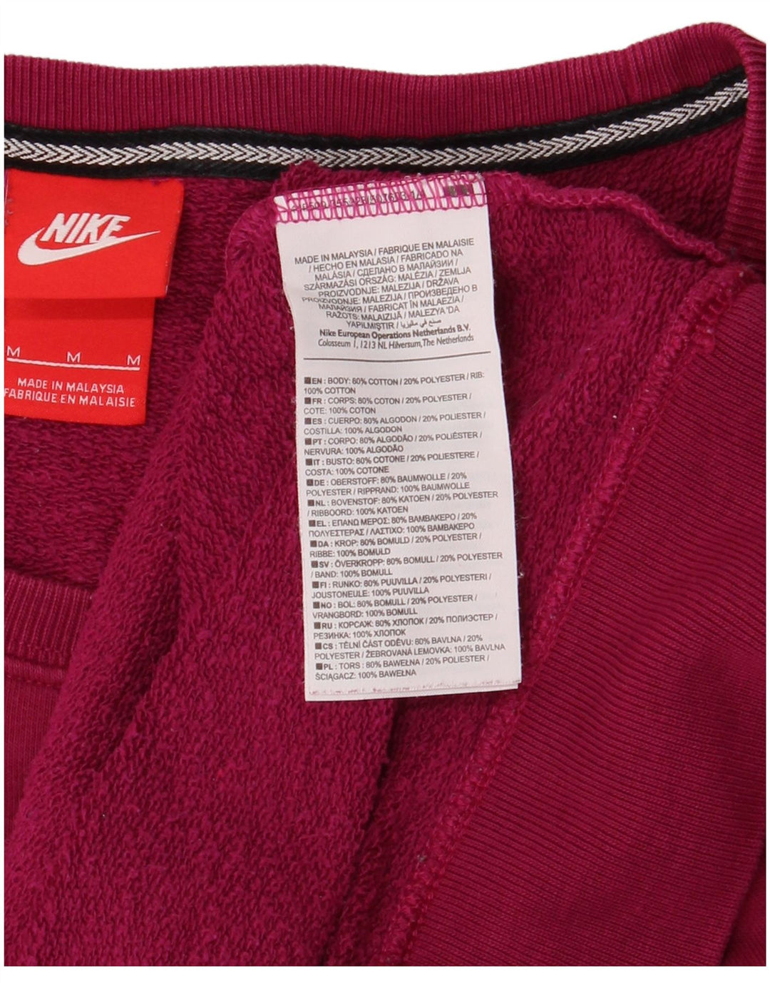 Nike Womens Graphic Sweatshirt Jumper UK 14 Medium Pink Cotton
