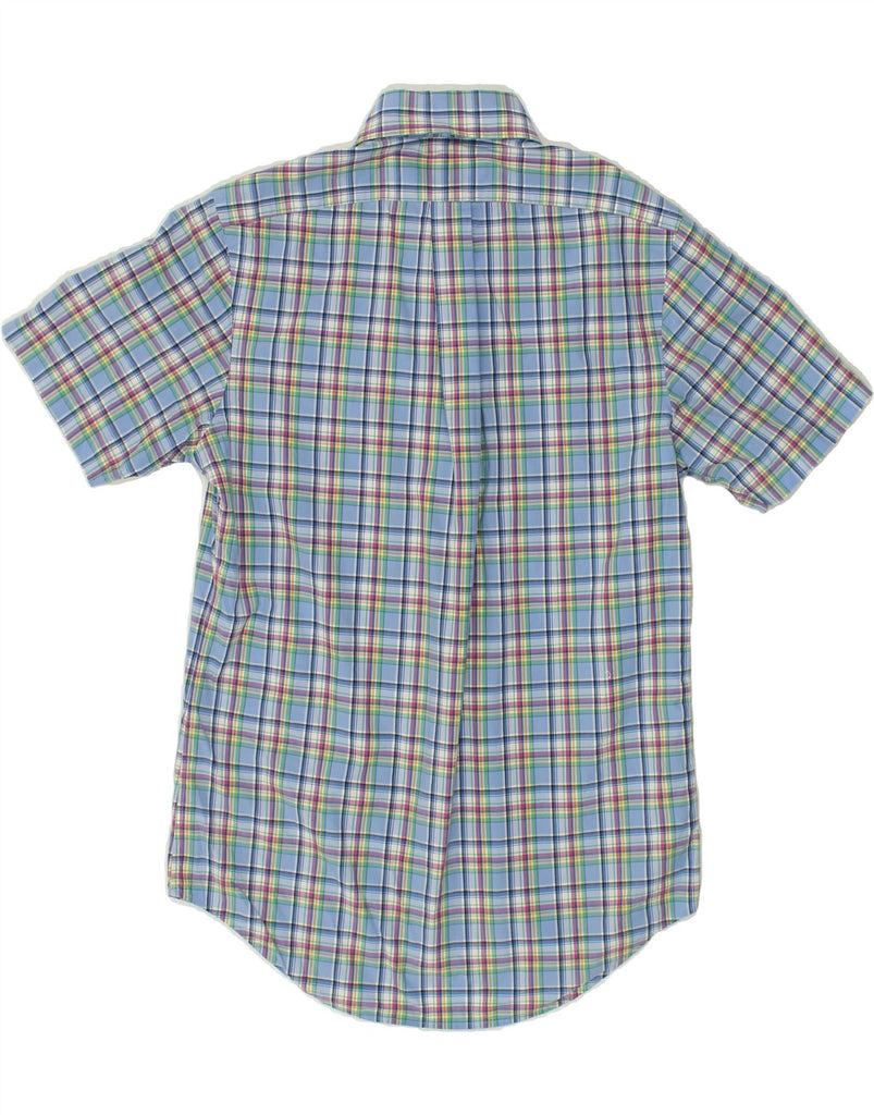RALPH LAUREN Mens Short Sleeve Shirt Small Blue Check Cotton | Vintage Ralph Lauren | Thrift | Second-Hand Ralph Lauren | Used Clothing | Messina Hembry 
