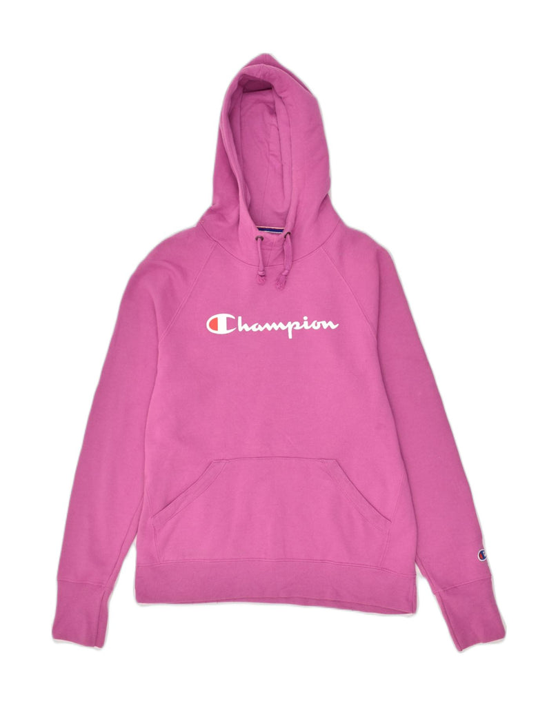 CHAMPION Womens Graphic Hoodie Jumper US 2 XS Pink Polyester | Vintage Champion | Thrift | Second-Hand Champion | Used Clothing | Messina Hembry 