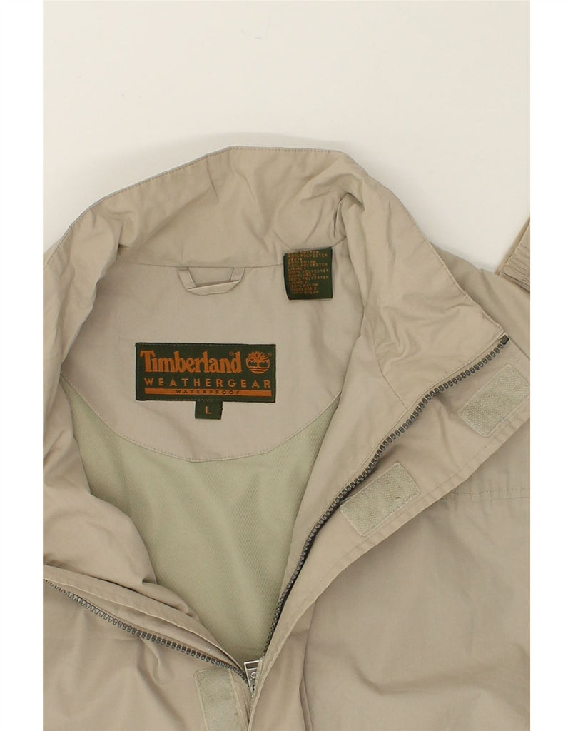 TIMBERLAND Mens Rain Jacket UK 40 Large Beige Cotton | Vintage Timberland | Thrift | Second-Hand Timberland | Used Clothing | Messina Hembry 