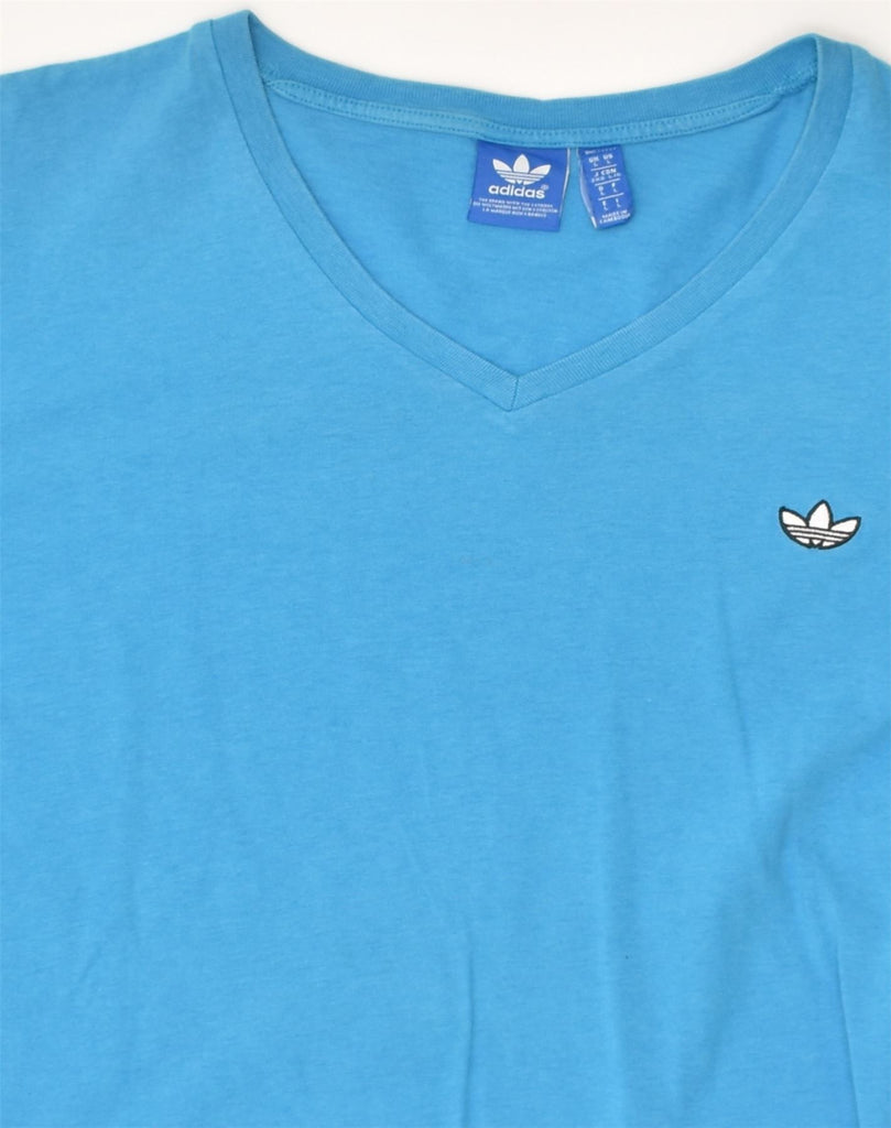 ADIDAS Mens Slim T-Shirt Top Large Blue Cotton | Vintage Adidas | Thrift | Second-Hand Adidas | Used Clothing | Messina Hembry 