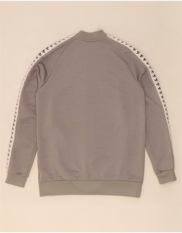 Adidas Boys Graphic Tracksuit Top Jacket 15-16 Years Grey Colourblock