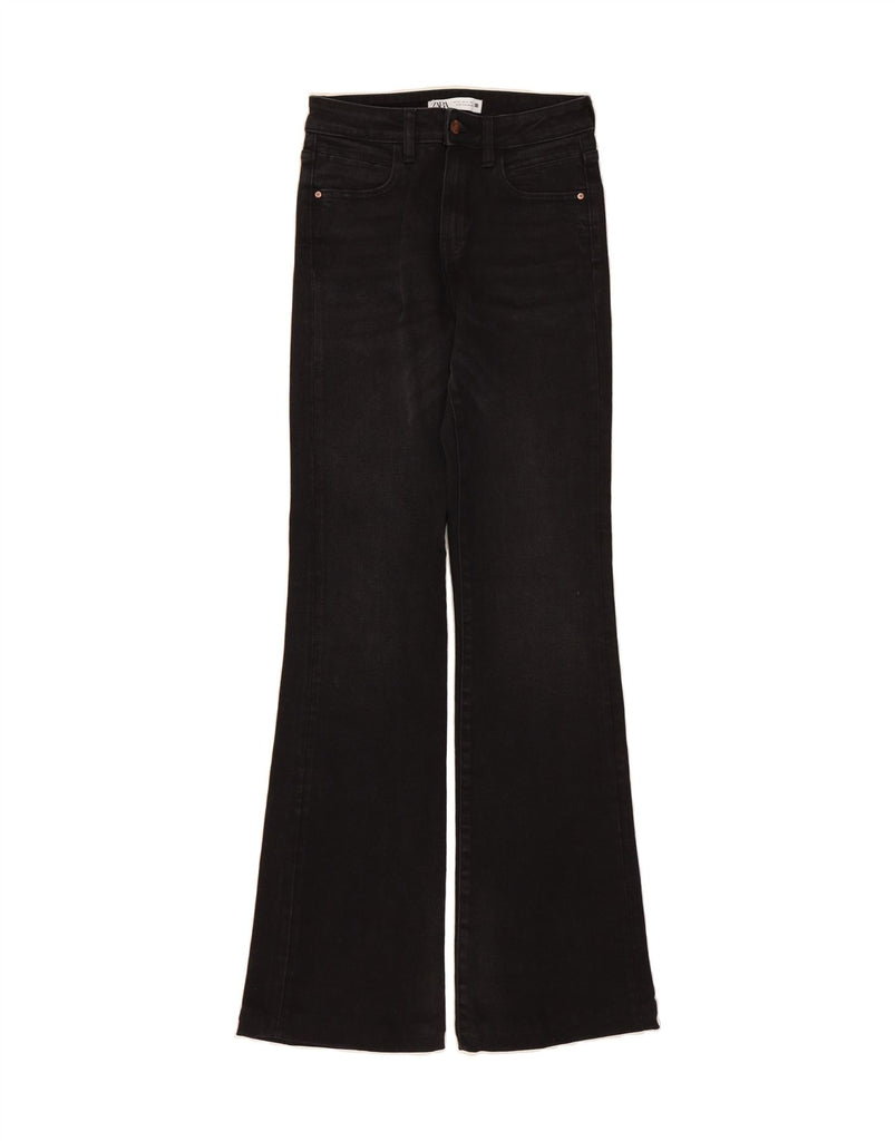 ZARA Womens Flared Jeans EU 36 XS W26 L34 Black Cotton Vintage Zara and Second-Hand Zara from Messina Hembry 