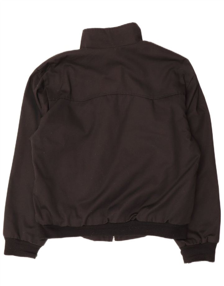 Vintage Mens Bomber Jacket UK 38 Medium Black Polyester