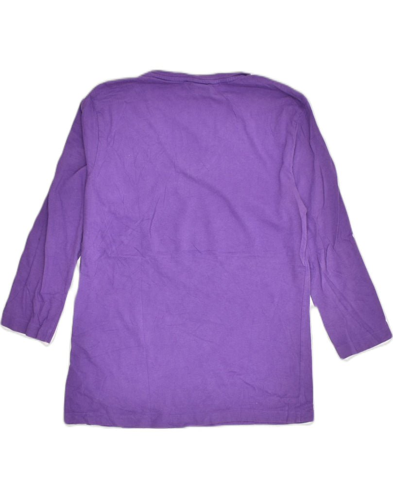 RALPH LAUREN Womens Top 3/4 Sleeve UK 8 Small Purple Cotton | Vintage Ralph Lauren | Thrift | Second-Hand Ralph Lauren | Used Clothing | Messina Hembry 