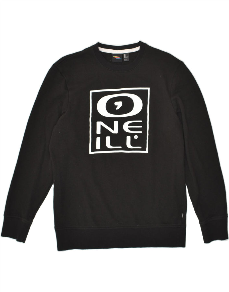 O'NEILL Mens Graphic Sweatshirt Jumper Large Black Cotton | Vintage O'Neill | Thrift | Second-Hand O'Neill | Used Clothing | Messina Hembry 