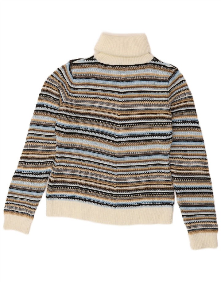 VINTAGE Womens Roll Neck Jumper Sweater UK 10/12 Small Multicoloured