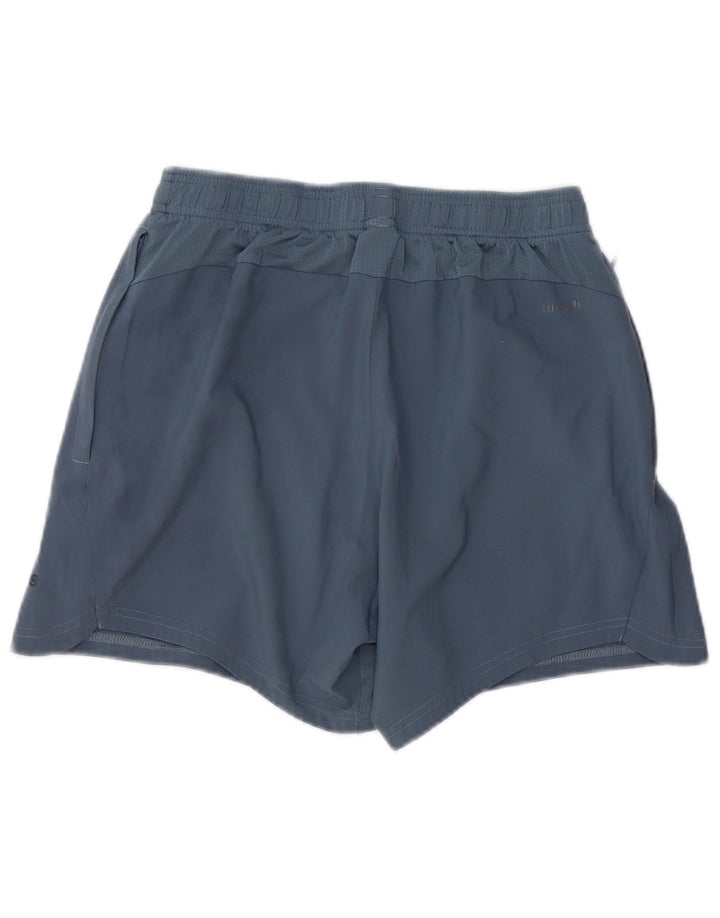 Adidas Womens Sport Shorts UK 12 Medium  Blue Polyester