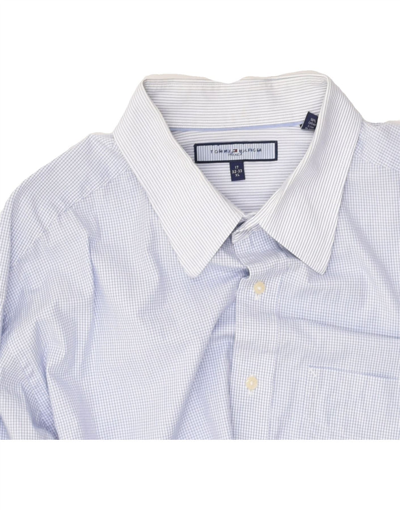 TOMMY HILFIGER Mens Shirt Size 17 XL Blue Check Cotton | Vintage Tommy Hilfiger | Thrift | Second-Hand Tommy Hilfiger | Used Clothing | Messina Hembry 