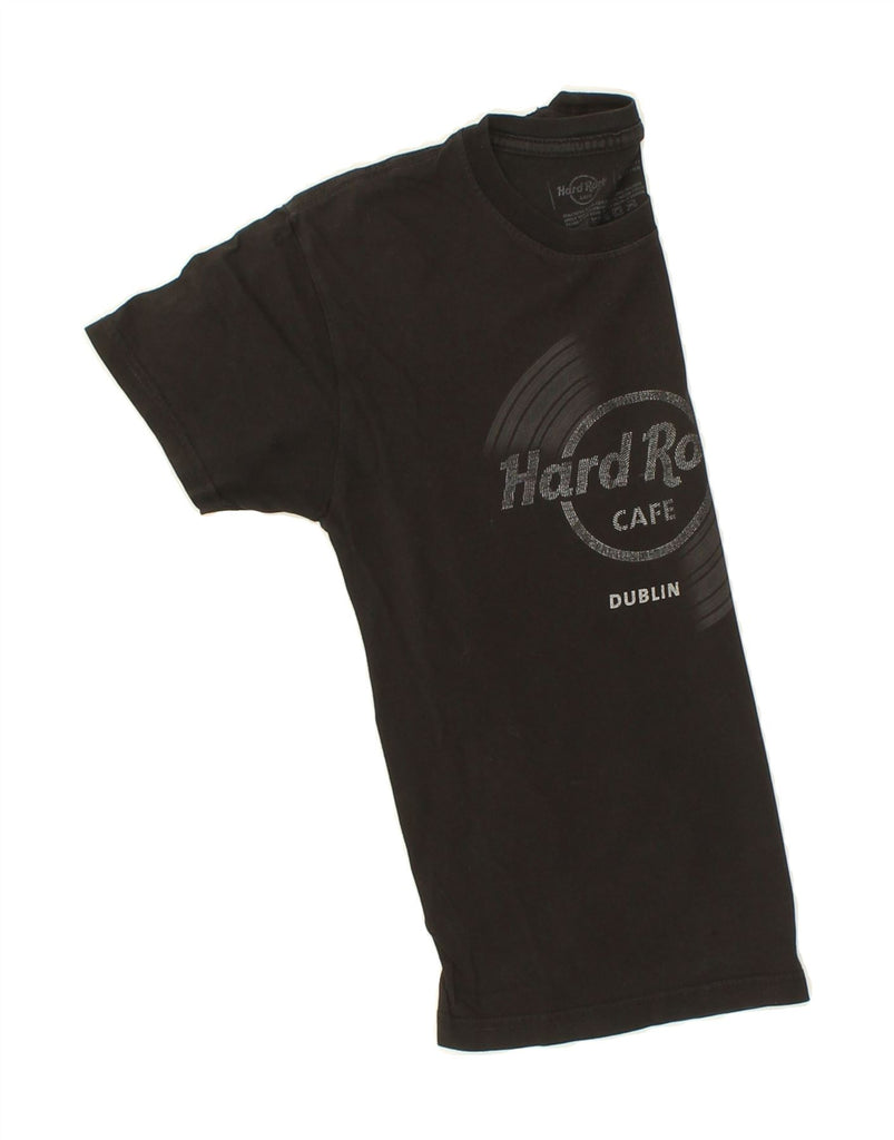 HARD ROCK CAFE Womens Dublin Graphic T-Shirt Top UK 14 Large Black Cotton | Vintage Hard Rock Cafe | Thrift | Second-Hand Hard Rock Cafe | Used Clothing | Messina Hembry 