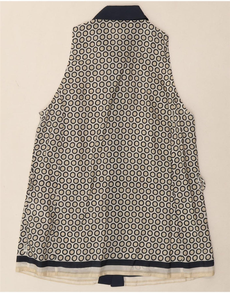 CERRUTI 1881 Womens Sleeveless Shirt Blouse UK 10 Small Beige Polka Dot Vintage Cerruti 1881 and Second-Hand Cerruti 1881 from Messina Hembry 