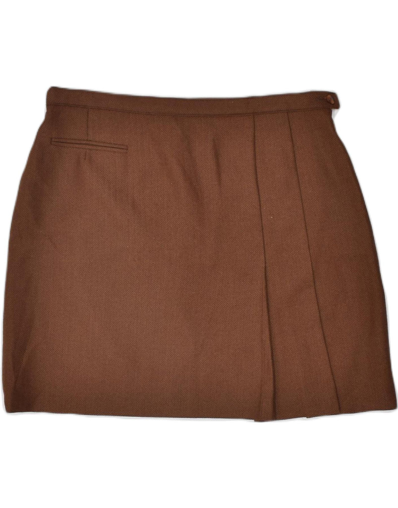 ALBA FORNARI Womens High Waist Mini Skirt IT 48 XL W32 Brown Wool | Vintage | Thrift | Second-Hand | Used Clothing | Messina Hembry 