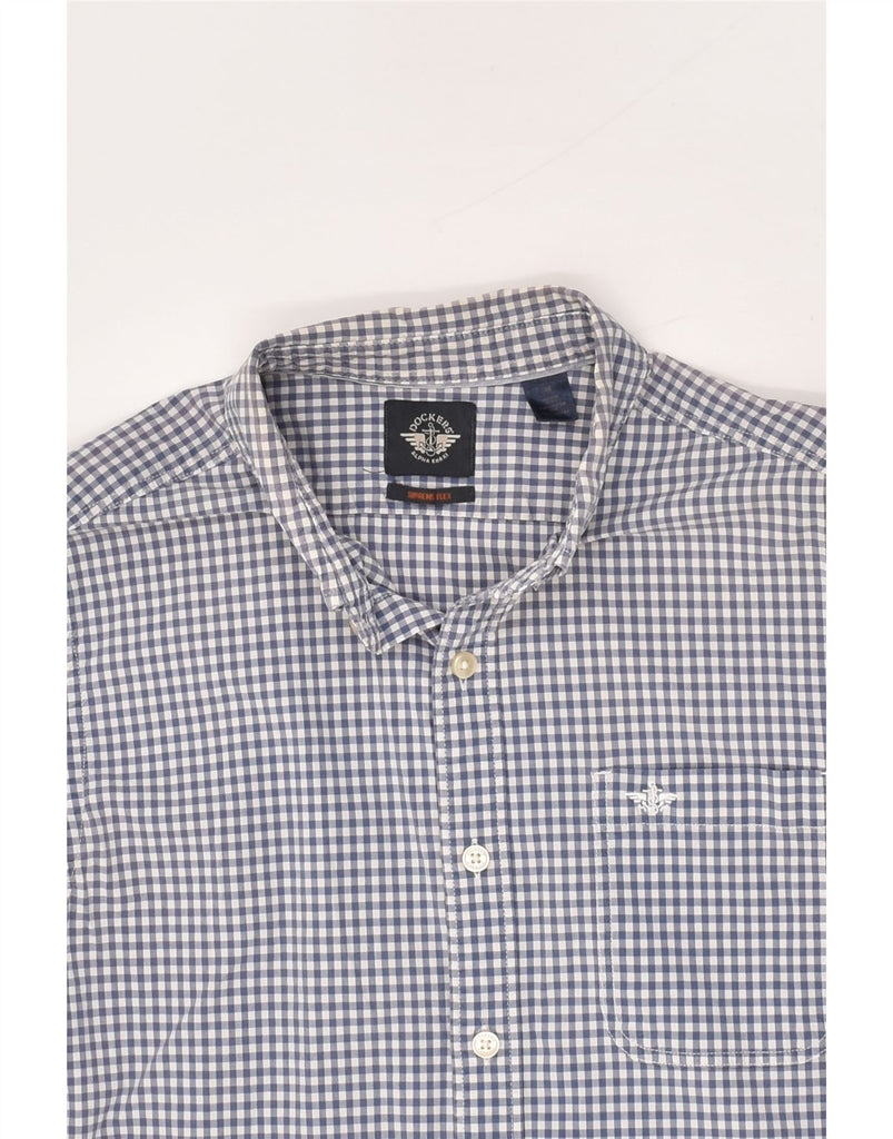 DOCKERS Mens Shirt Medium Blue Gingham Cotton | Vintage Dockers | Thrift | Second-Hand Dockers | Used Clothing | Messina Hembry 