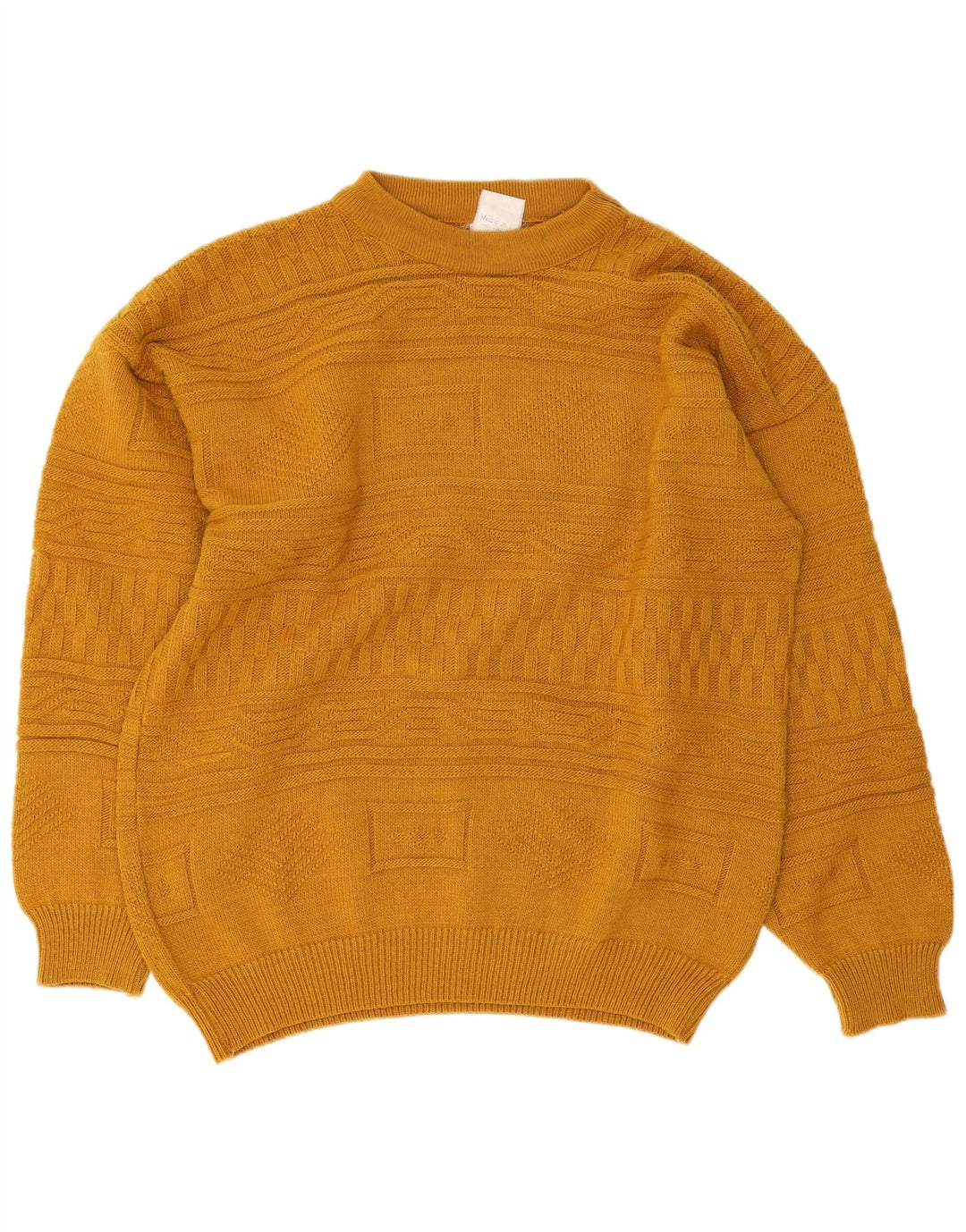 Vintage Mens Turtle Neck Jumper Sweater IT 48/50 Medium Yellow