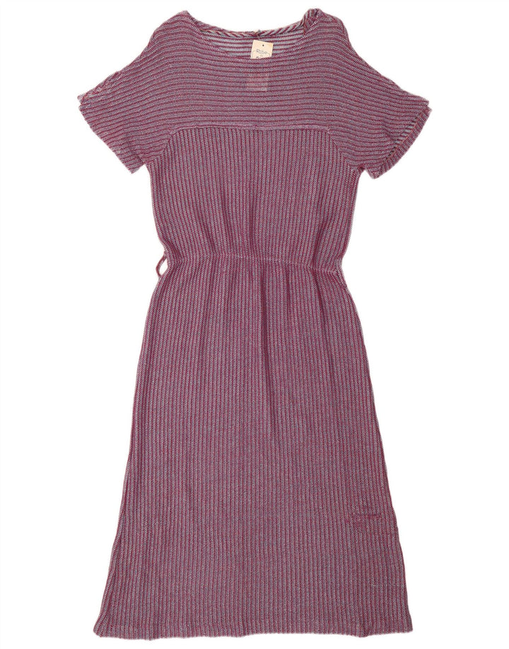 Vintage Womens A-Line Dress IT 46 Large Purple Striped