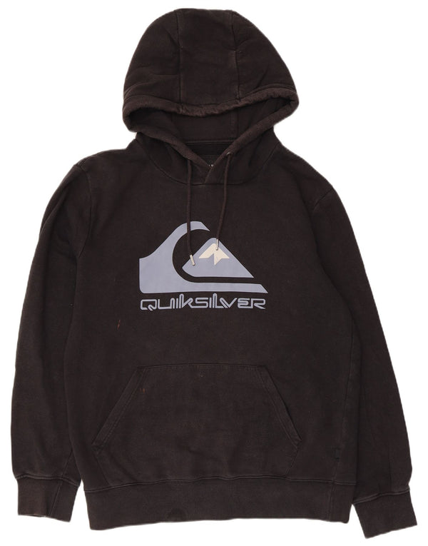 Quiksilver Mens Graphic Hoodie Jumper Medium Black Cotton