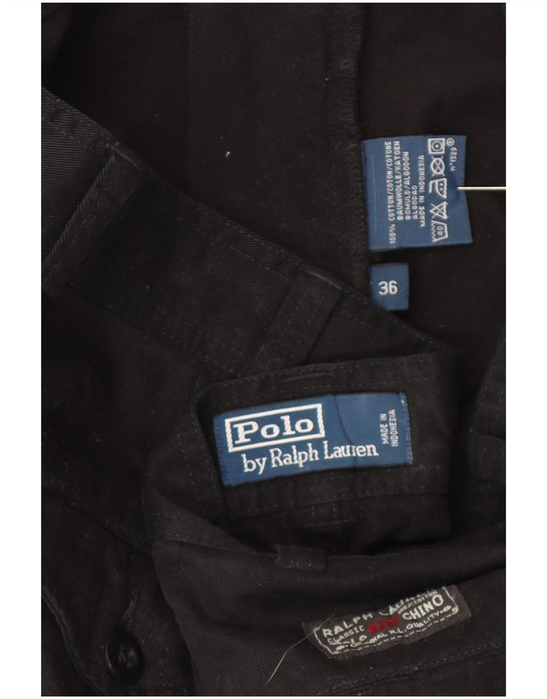 Polo Ralph Lauren Mens Cargo Shorts W36 Large Black Cotton