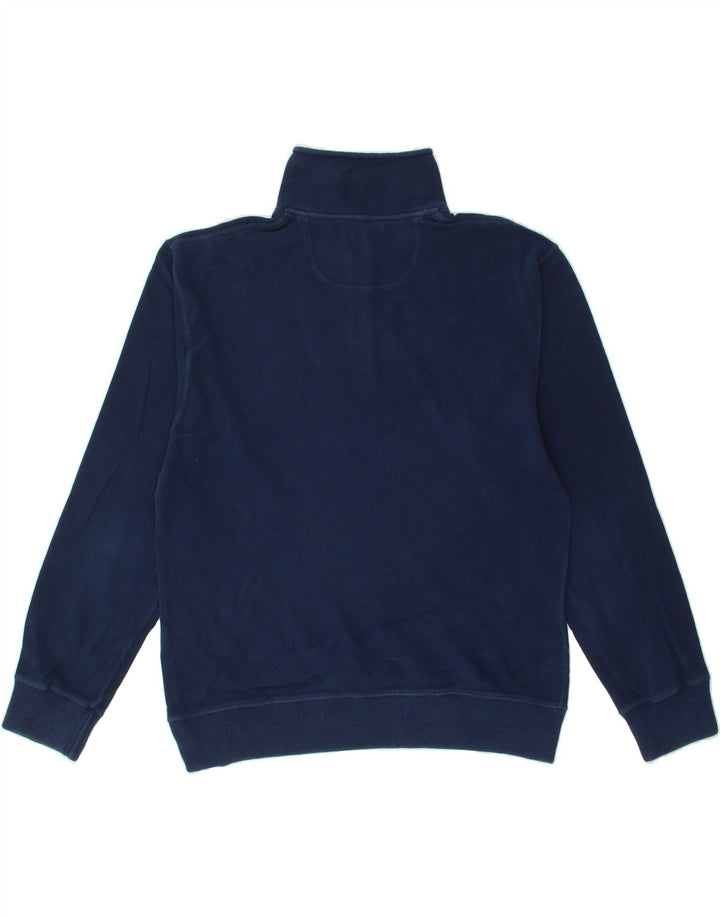 BROOKSFIELD Mens Zip Neck Sweatshirt Jumper IT 52 Large Navy Blue Cotton Vintage Brooksfield and Second-Hand Brooksfield from Messina Hembry 