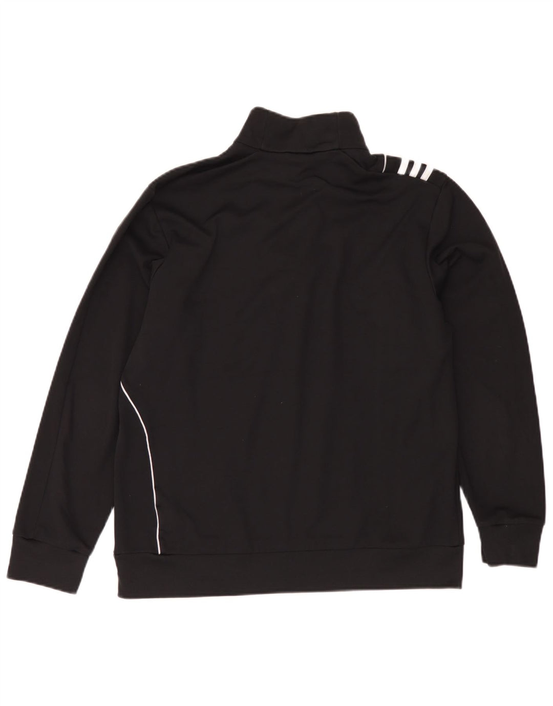 Adidas Mens Zip Neck Sweatshirt Jumper UK 42/44 Large Black Polyester