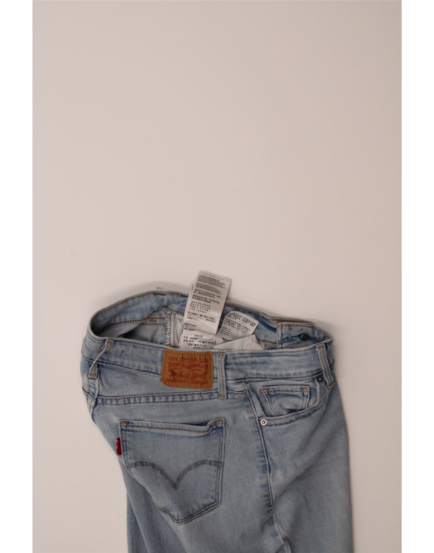 LEVI'S Womens Curvy Skinny Jeans W26 L32 Blue Cotton Vintage