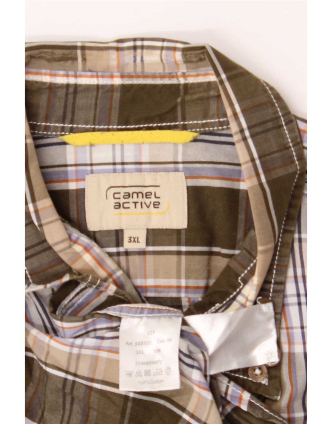 Camel Active Mens Shirt 3XL Khaki Plaid Cotton