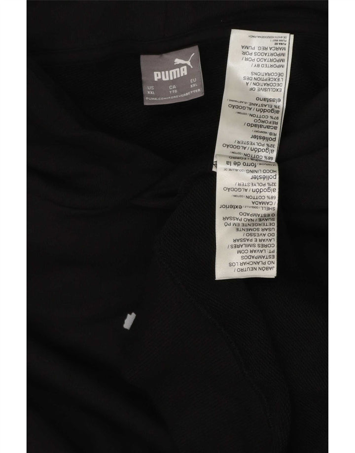 Puma Mens Hoodie Jumper 2XL Black Cotton