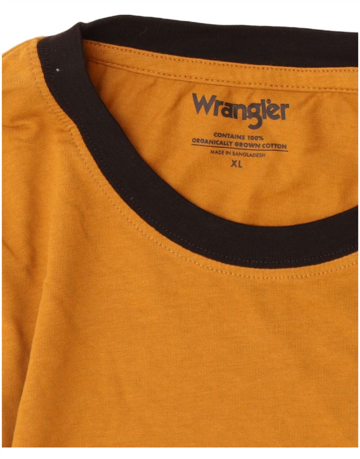 WRANGLER Mens T-Shirt Top XL Brown Cotton