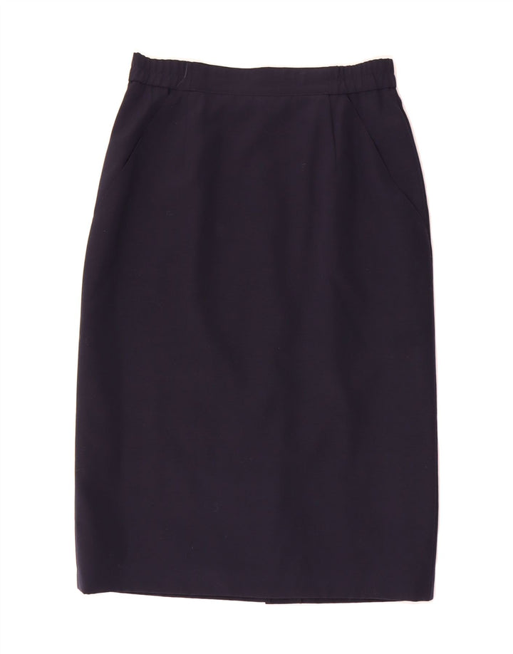 VINTAGE Womens Pencil Skirt UK 12 Medium W28 Navy Blue Vintage Vintage and Second-Hand Vintage from Messina Hembry 